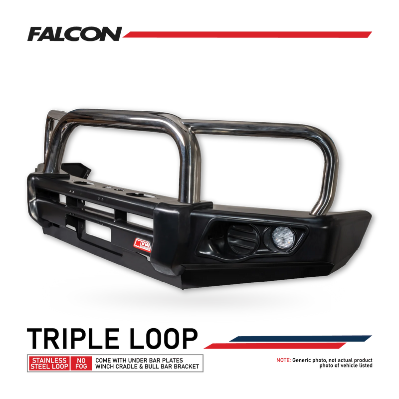MCC Falcon 707-01 Triple Loop Bull Bar - Toyota LandCruiser 200 2007+