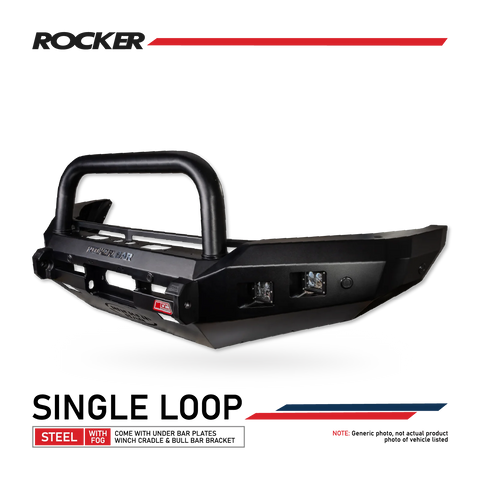 MCC Rocker 078-01SQSBL Single Sand Black Loop Bull Bar - Toyota Prado 200 1996-2002