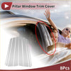 Clear transparent car door pillar window trim cover for Toyota Prado 2003-2009 silver set of 8 pieces plastic