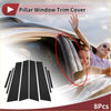 Black car door pillar window trim cover for 2023-2024 toyota prius side windows shown from the back side