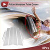 Clear transparent car door pillar window trim cover in silver for 2023-2024 toyota prius side windows