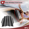 Black carbon fiber style pillar window trim cover for toyota prius 2023 2024 door pillars in 8 pcs set