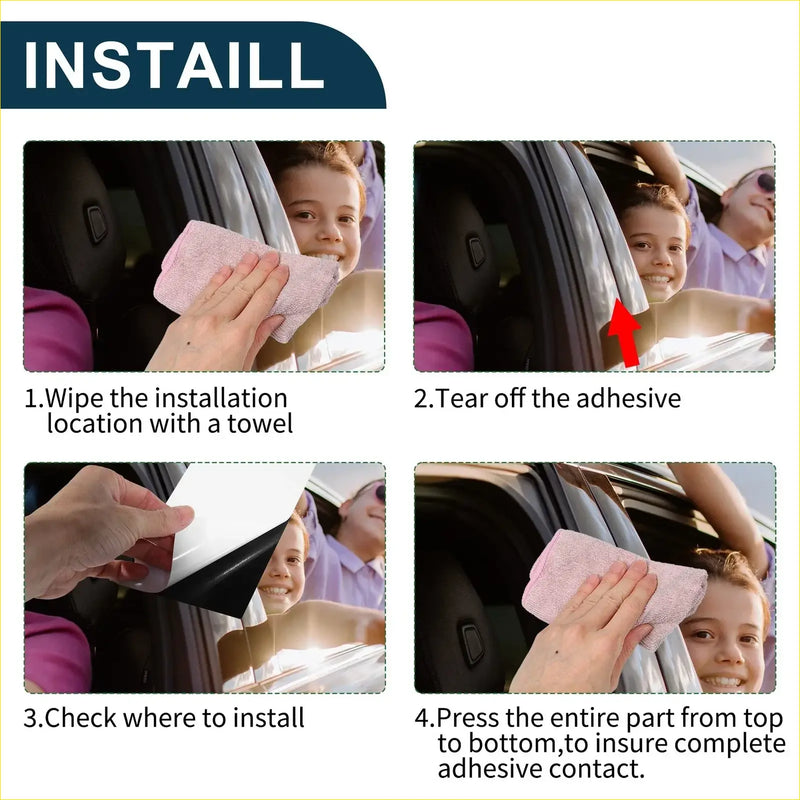 Pink microfiber pad for door pillar window trim installer in black 8 pcs set for toyota bz4x 2022-2023