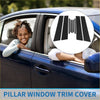 Black pillar window trim cover made of durable material for toyota chr 2017-2023 car windows is shown here