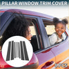 Black textured carbon fiber door pillar window trim cover for toyota rav4 2007-2012 car windows