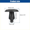 Black plastic radiator cover retainer clip with domed head and threaded stem for toyota 4runner 2003-2023