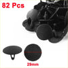 Black plastic push-type car interior trim fasteners 29mm for 4wd ute offroad bonnet clips set of 82pcs
