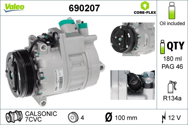 Valeo Air Conditioning Compressor 12V 7CVC 690207
