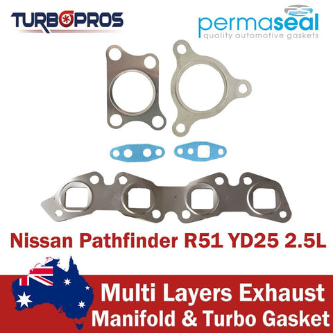 Nissan Pathfinder R51 YD25 2.5L Permaseal Exhaust Manifold&Turbo Gasket Kit