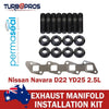Nissan Navara D22 YD25 2.5L Permaseal Manifold Installation Stud &Gasket Kit
