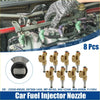 Set of eight beige fuel injector nozzles with metallic stems for toyota tundra 4.6L 5.7L engines 2010-2019
