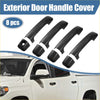 Black carbon fiber textured exterior door handle covers for toyota tundra side doors 8pcs trim set