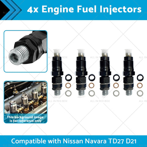 Nissan Navara TD27 D21 2. 7L 16600-43G23 4x Engine Fuel Injectors Suitable