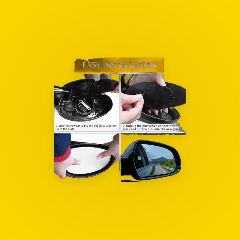 White Heated Mirror Glass Pair for Toyota Sequoia Tundra
