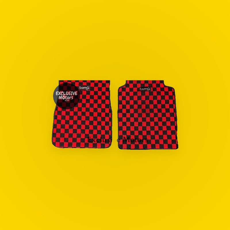 Tomu Red Checker Floor Mats