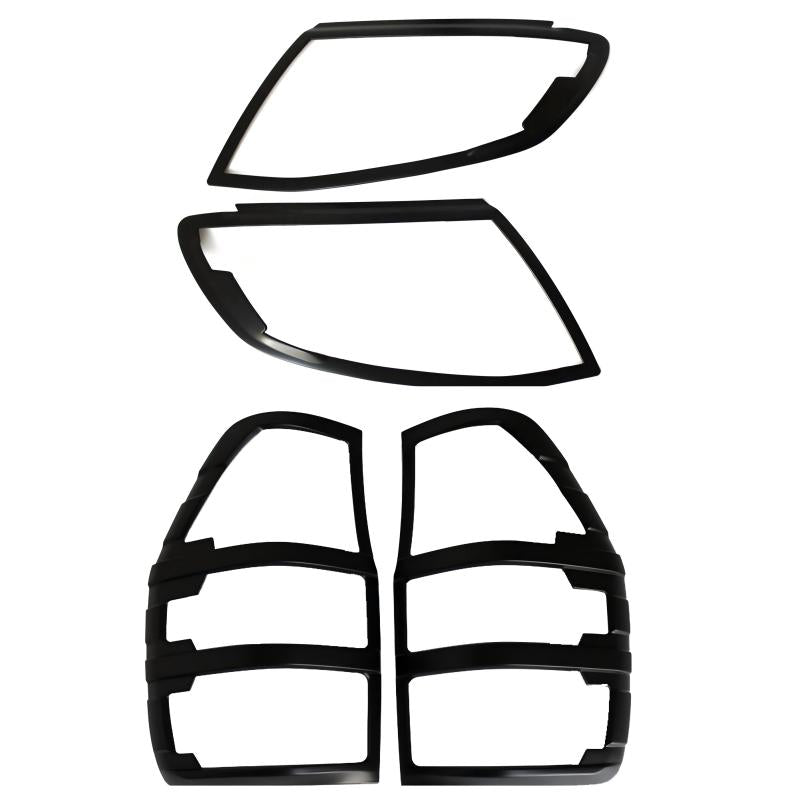 Ford Ranger PX1 Matte Black Headlight & Taillight Covers (2012-2015)