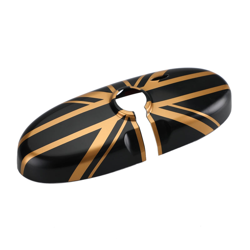 MINI Cooper R55 R56 R57 Black / Gold Union Jack Mirror Cover (2006-2013)