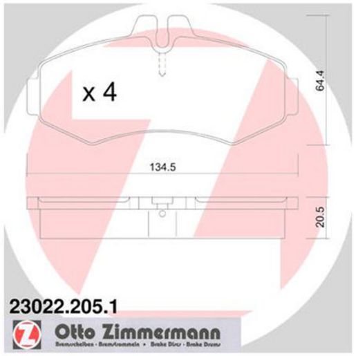 Zimmermann Brake Pad Front Set 23022.205.1
