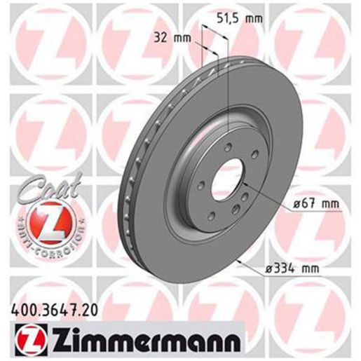 Zimmermann OE Coat Z Brake Rotor Single 334mm Front
