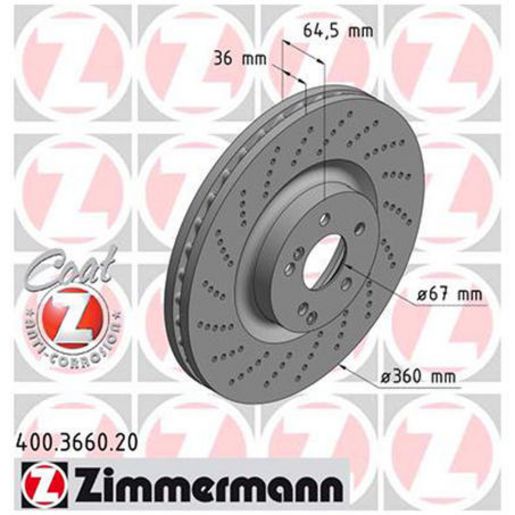 Zimmermann OE Coat Z Brake Rotor Single 360mm Front