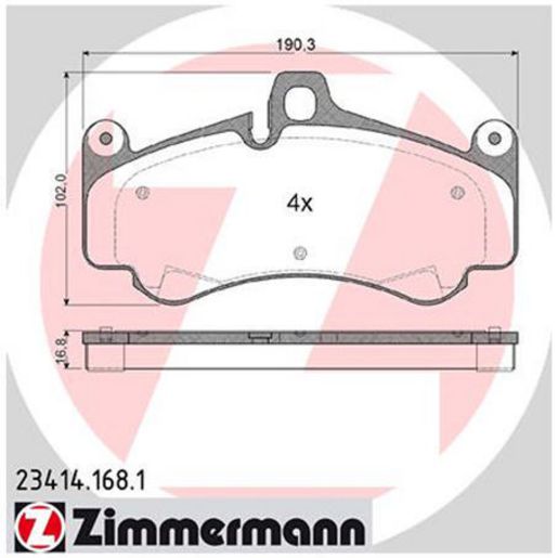 Zimmermann Front Brake Pads 996 351 948 00