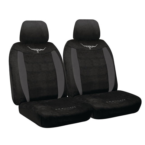 R.M. Williams Seat Cover Set Velour Front Black