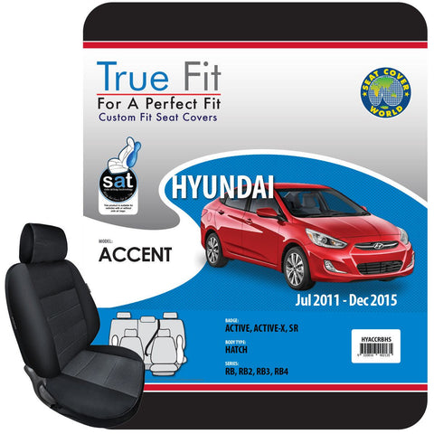 True Fit Tailored Seat Covers Fits Hyundai Accent Active,