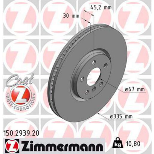 Zimmermann OE Coat Z Brake Rotor Single 335mm Front