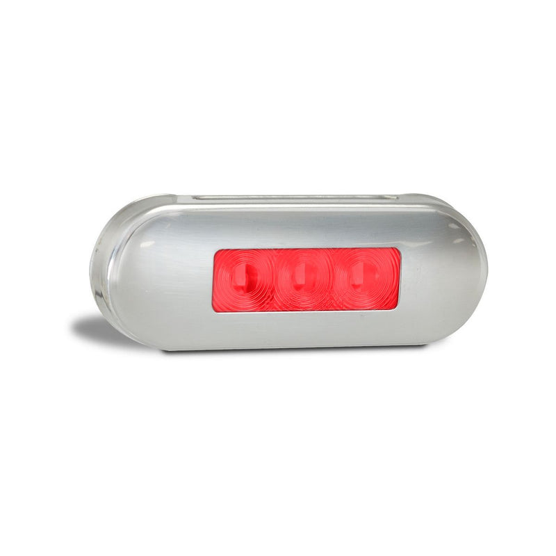 LED AutoLamps Rear Marker with Stainless Steel Bezel Red