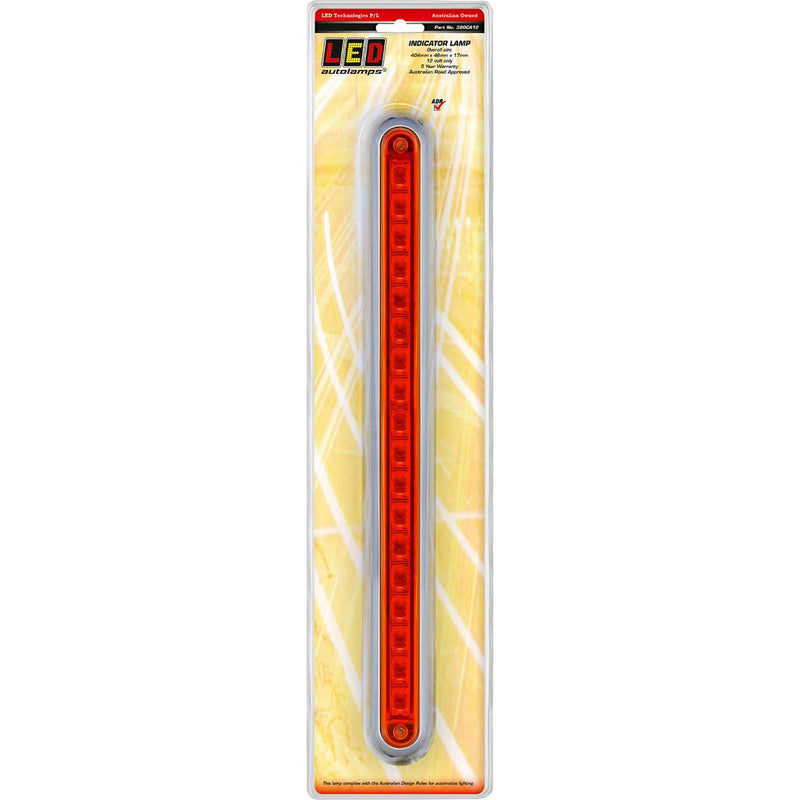 LED Autolamps Indicator Strip Lamp with Chrome Bracket