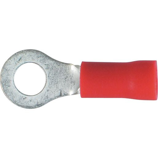 OEX Crimp Terminal Ring Red Id 4.3mm Vinyl 25 Pce