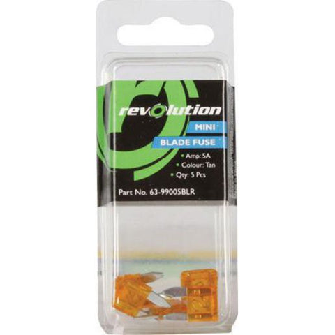 Revolution Mini Blade Fuse 5A 5 Pce 63-99005BLR