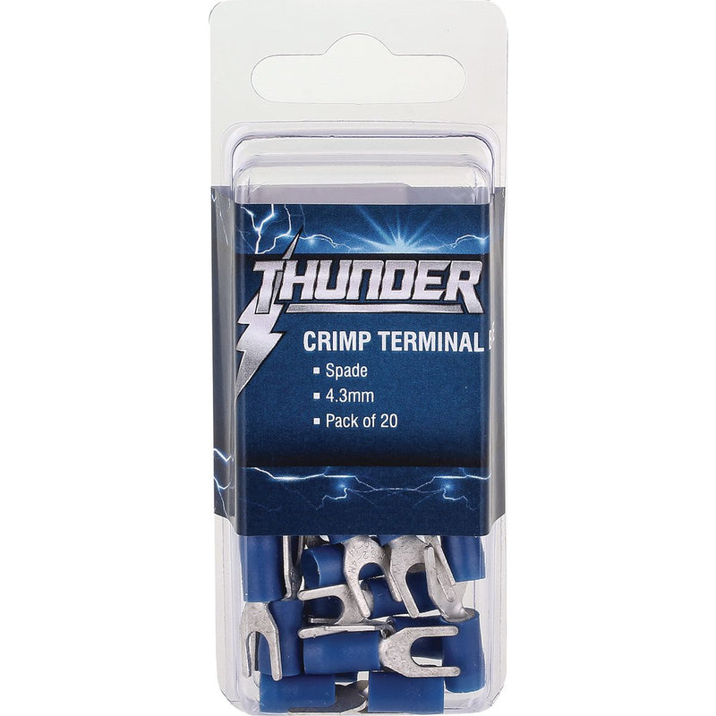 Thunder Fork Crimp Terminal Blue 4.3mm 20pc