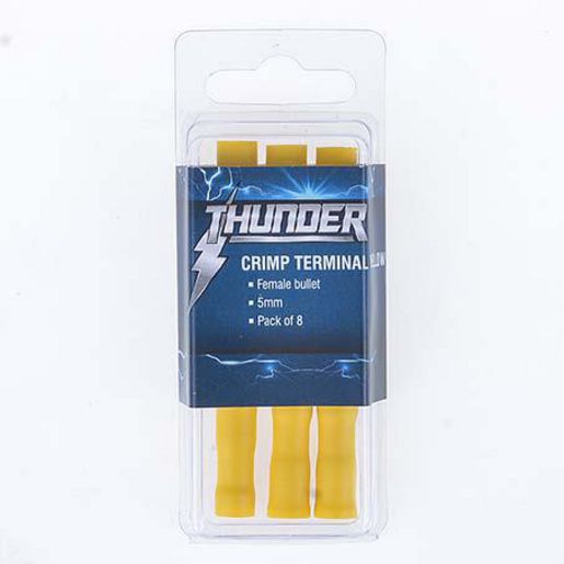 Thunder Bullet Crimp Terminal Insulated Female Yellow 5mm