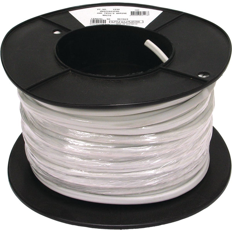 OEX Tinned Marine Cable Twin Core 4mm Red/Black W/White
