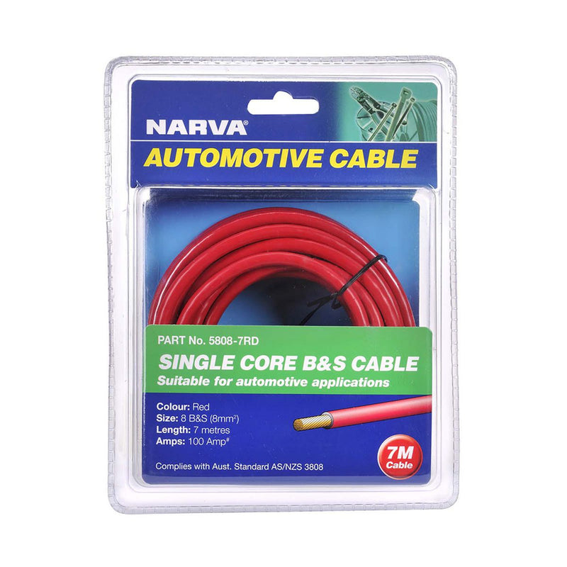 Narva 8 B&S Cable Red 100A 5m 5808-7RD