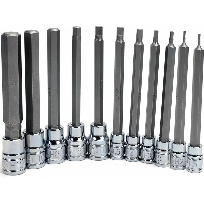 Mechpro Socket Rail Hex Key Extra Long Set 11pc