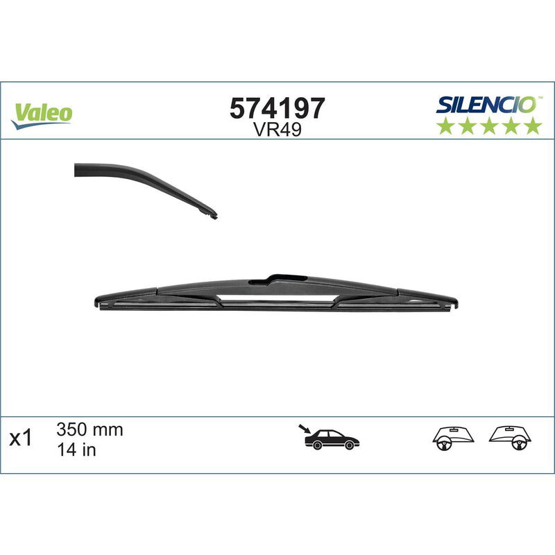 Valeo Silencio Wiper Blade Rear 350mm VR49