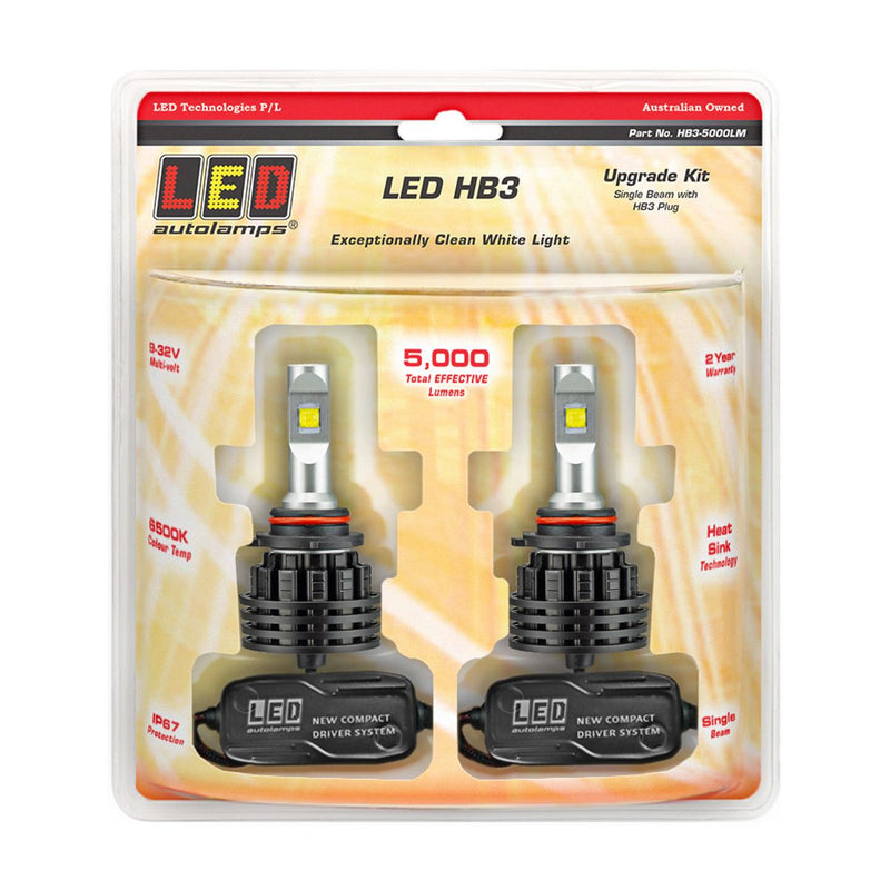 LED Autolamps HB3 Single Beam Headlight Kit 9-32V Twin