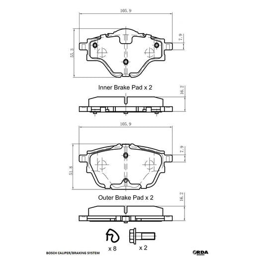 RDA GP Max Brake Pad Set Rear RDB2439