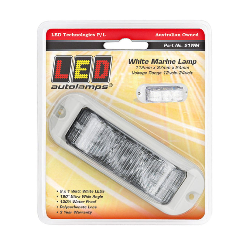 LED Autolamps White Marine Lamp 112mm 91WM