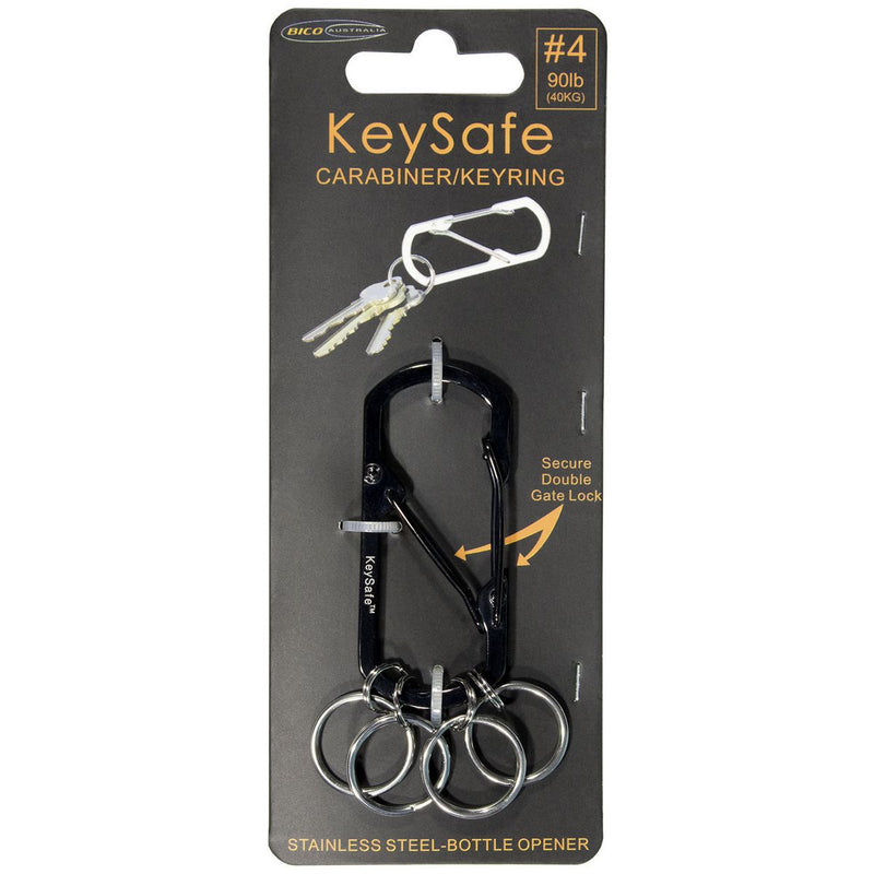 KeySafe Double-Gate Square Stainless Steel Carabiner