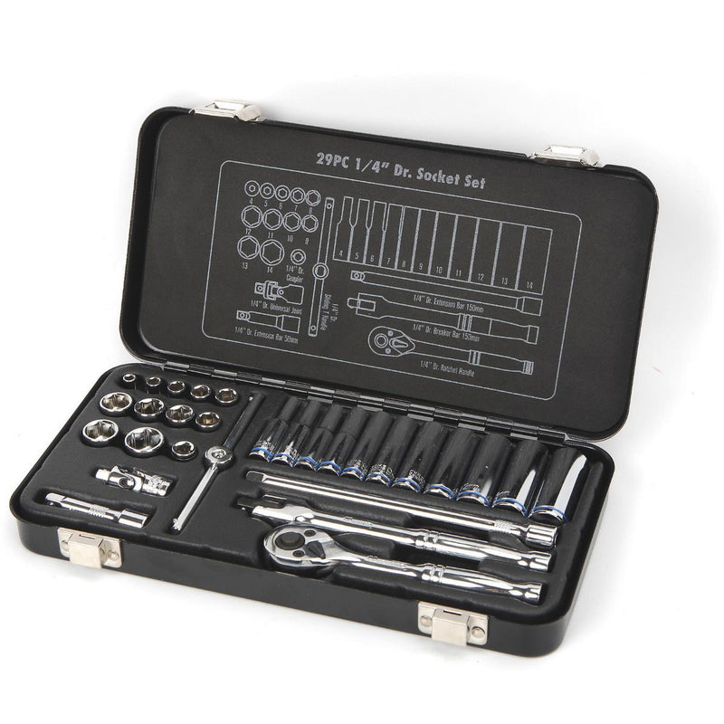 Mechpro Socket Set Metric 1/4In Drive 29pc