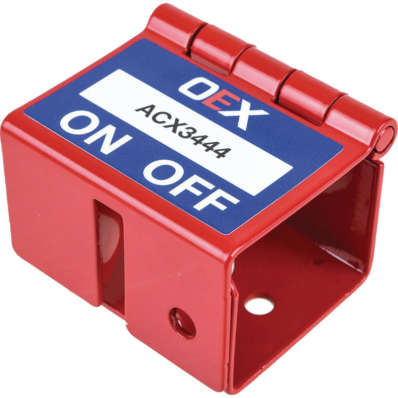 OEX Red Lockout Bracket 2mm Stainless Steel ACX3444