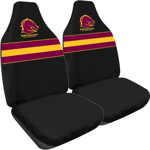 NRL Front Car Seat Covers Polyester, Broncos - Pair