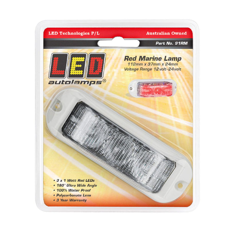 LED Autolamps Red Marine Lamp 112mm 91RM