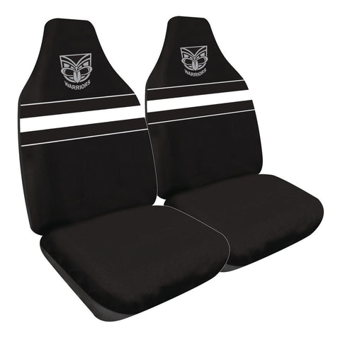 NRL Front Car Seat Covers Polyester, Black/White - Pair