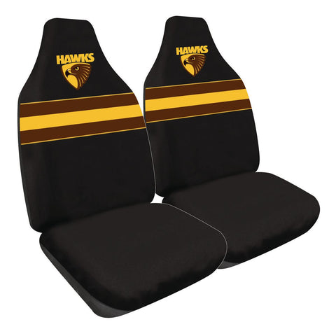 AFL Front Car Seat Covers Polyester, Black/Brown - Pair