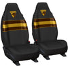 AFL Front Car Seat Covers Polyester, Black/Brown - Pair
