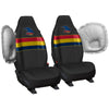 AFL Front Car Seat Covers Polyester, Black/Red - Pair